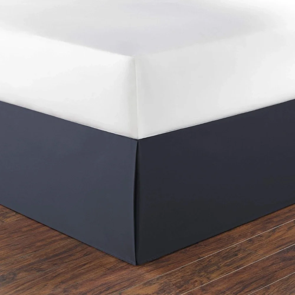 Nautica Solid Tailored Split Corner Bedskirt, Queen - Navy
